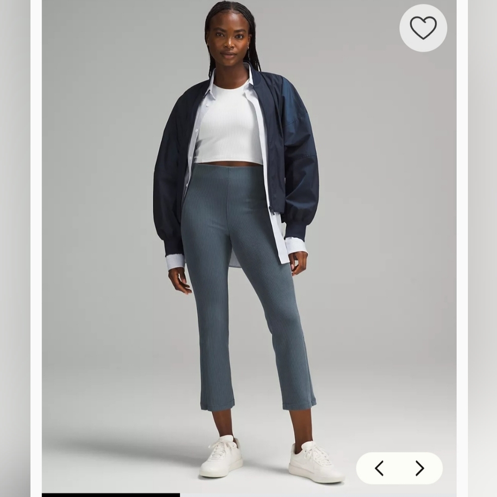 Lululemon Ribbed Softstreme Zip-Leg High-Rise Cropped Pant 25"